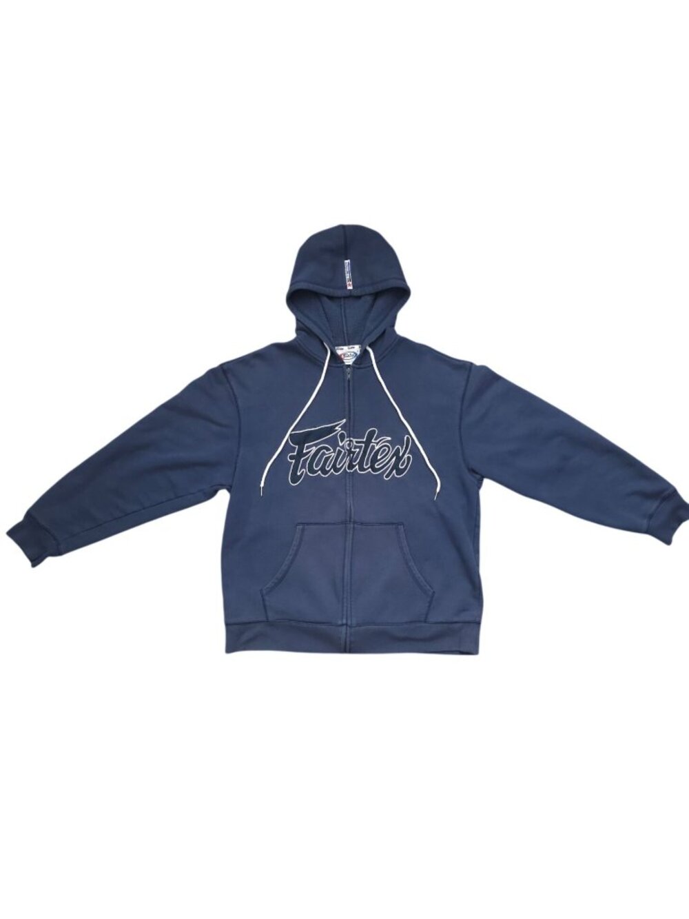 Fairtex Blue Full-Zip Hoodie Sweatshirt w/ Drawstring Hood & Kangaroo Pockets XL
